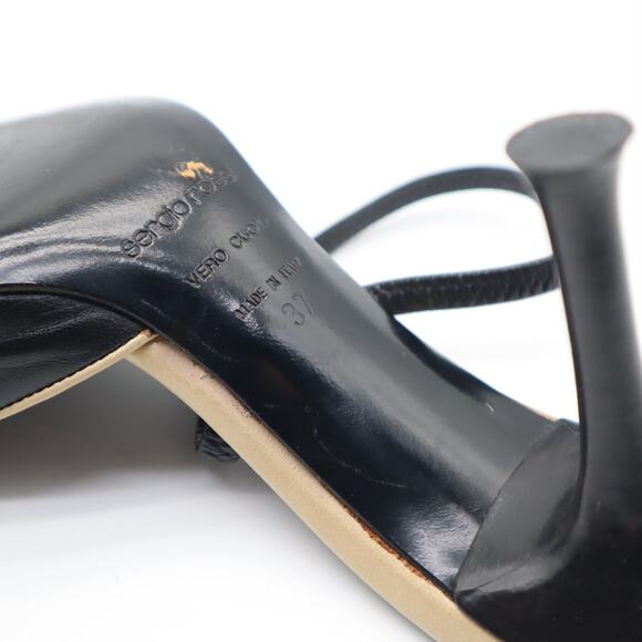 Sergio Rossi Leather Pointed Toe Slingback Pumps Size 37 - Picture 7 of 11